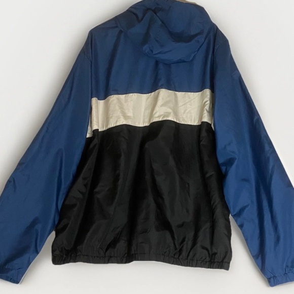 Urban Heritage Rain Jacket XL Black, White, & Blue Windbreaker Lightweight - Picture 2 of 6